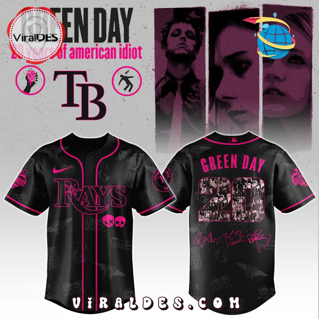 Tampa Bay Rays MLB x Green Day 20th Anniversary Baseball Jersey