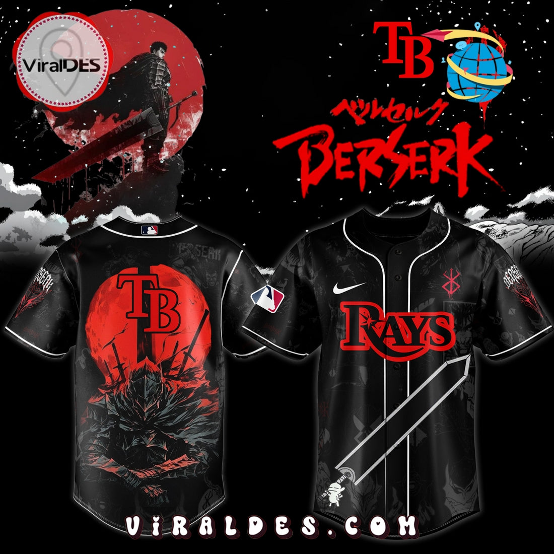 Tampa Bay Rays x Berserk Limited Edition Baseball Jersey