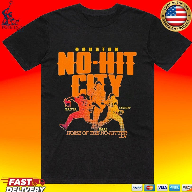 Tatsuya Imai, Steven Okert, & Alimber Santa Houston No-no City Home Of The No Hitter T-shirt