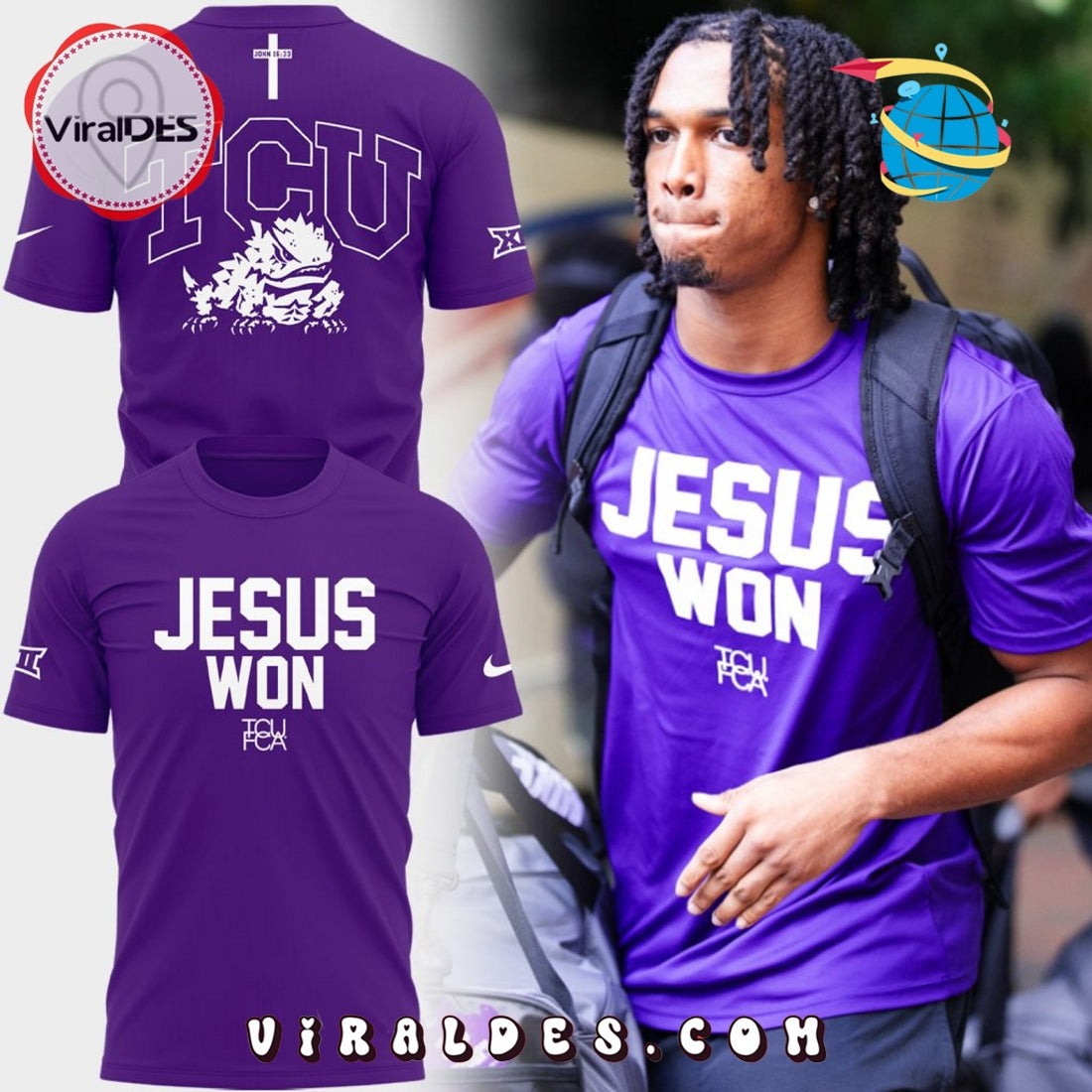 TCU Horned Frogs Football x Jesus Won Shirt