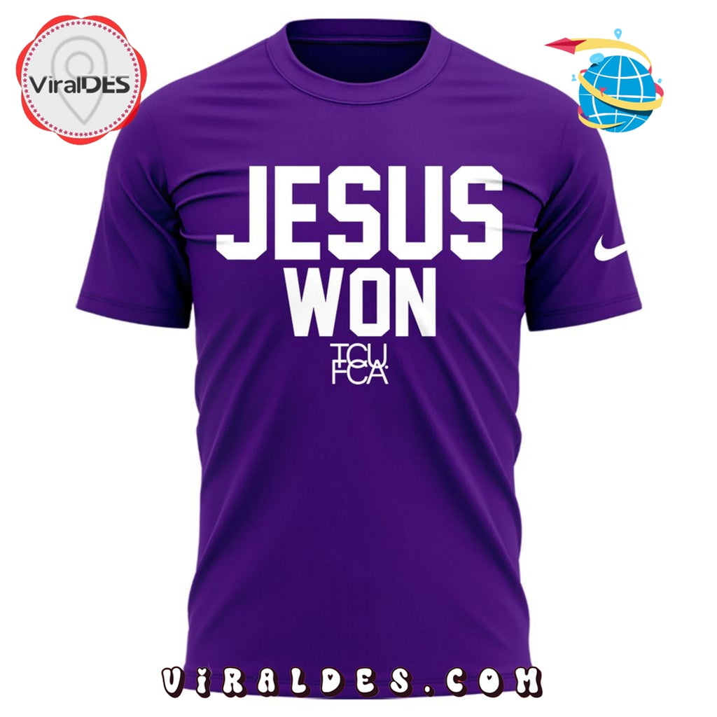 TCU Horned Frogs x Jesus Won Purple Shirt