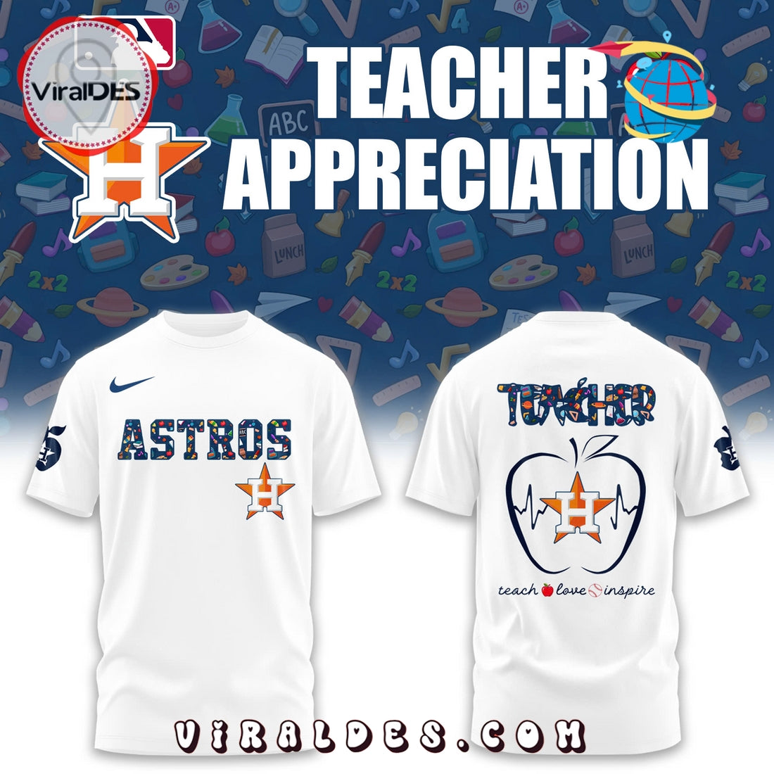 Teacher Night x 2025 Houston Astros Hoodie