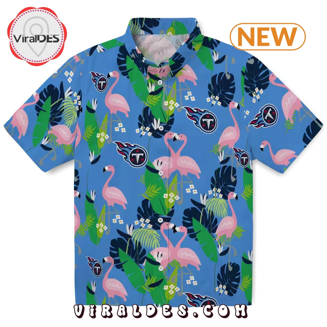 Tennessee Titans Flamingo Foliage Hawaiian Shirt