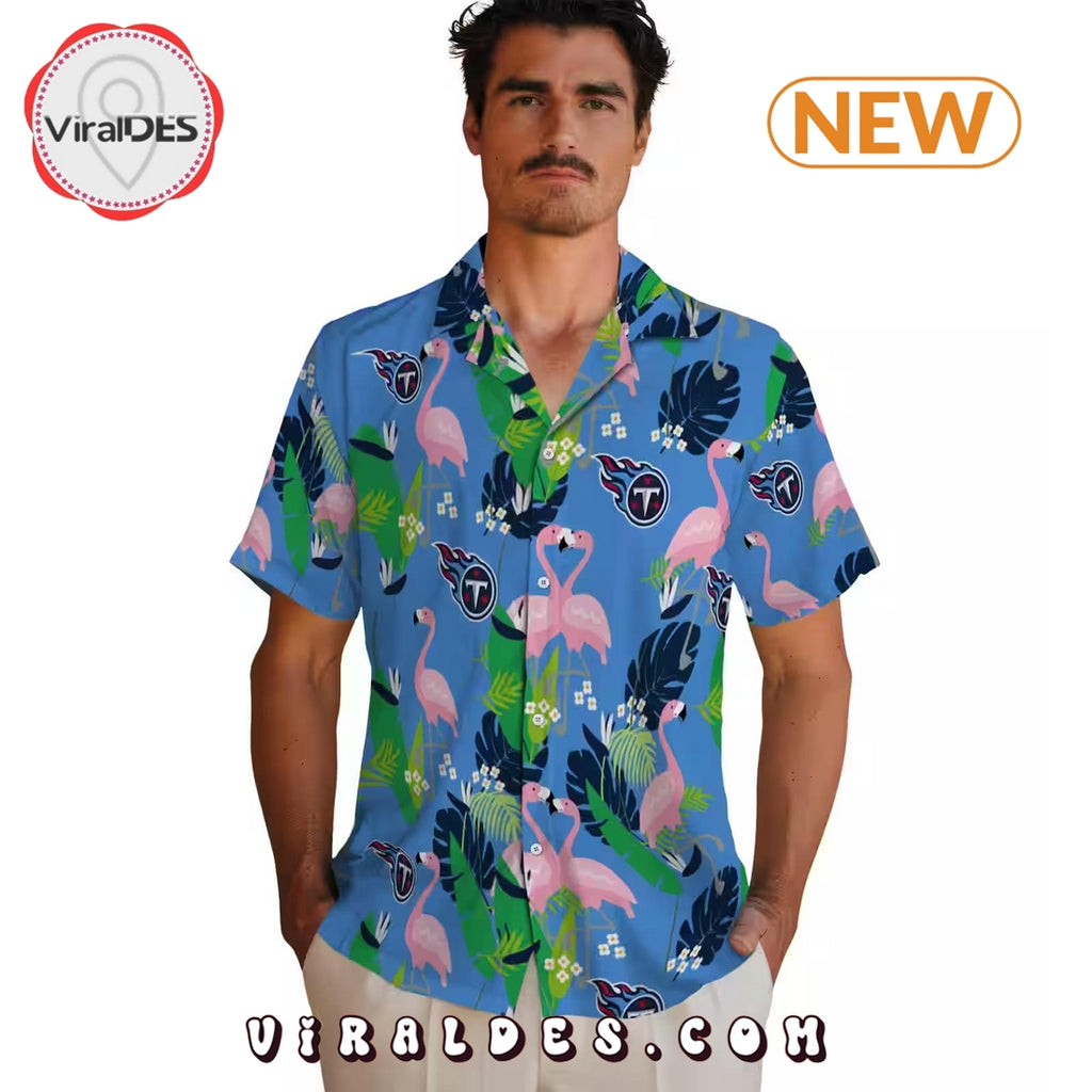 Tennessee Titans Flamingo Foliage Hawaiian Shirt