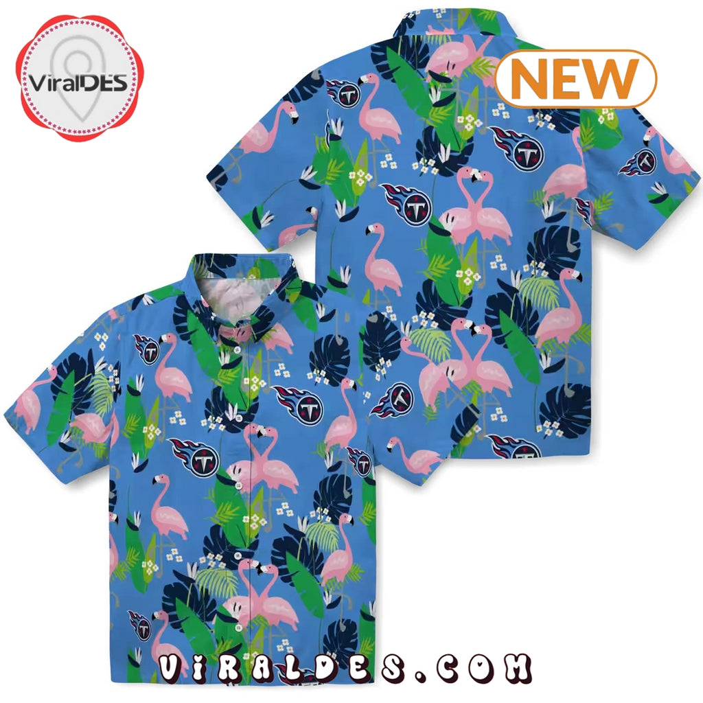 Tennessee Titans Flamingo Foliage Hawaiian Shirt