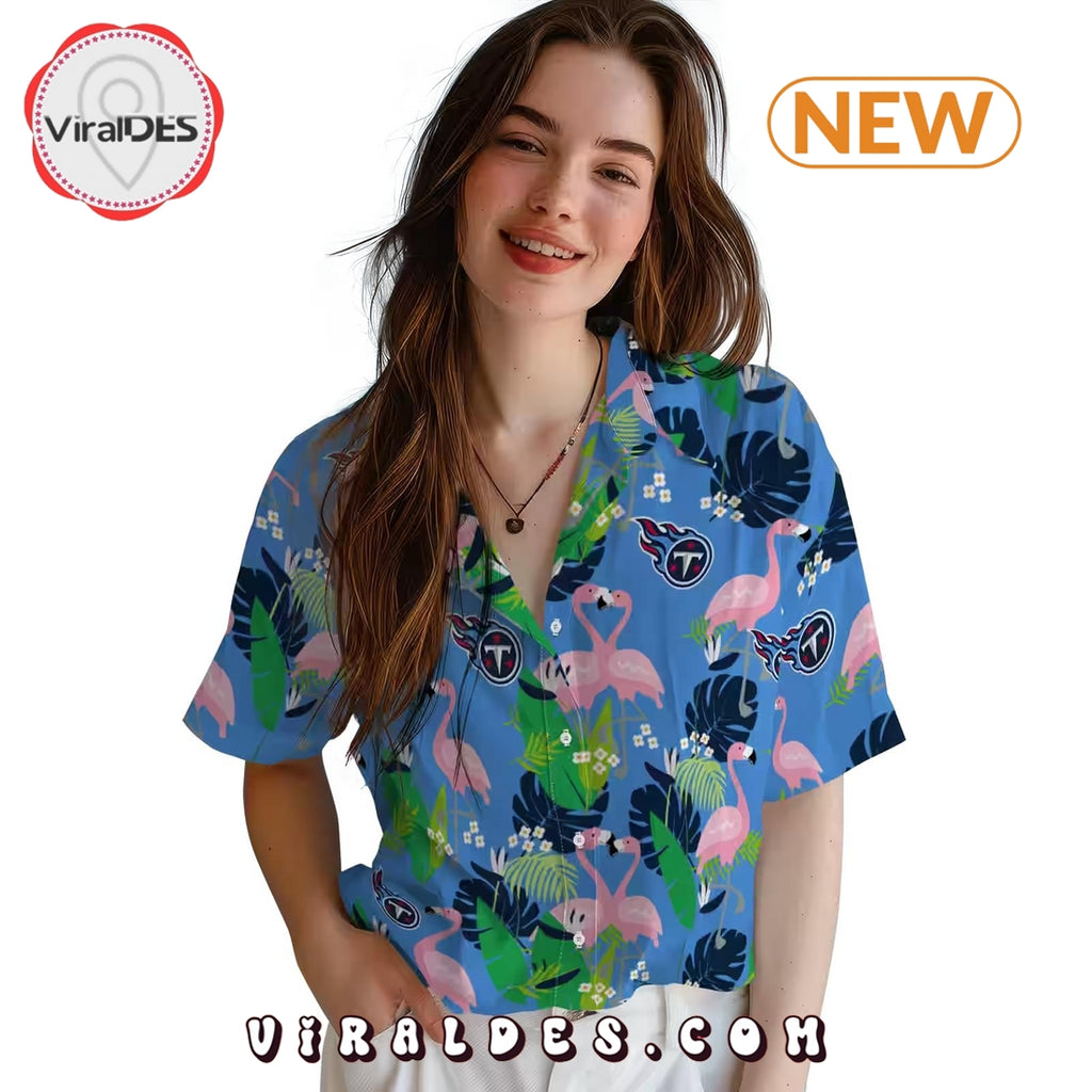 Tennessee Titans Flamingo Foliage Hawaiian Shirt