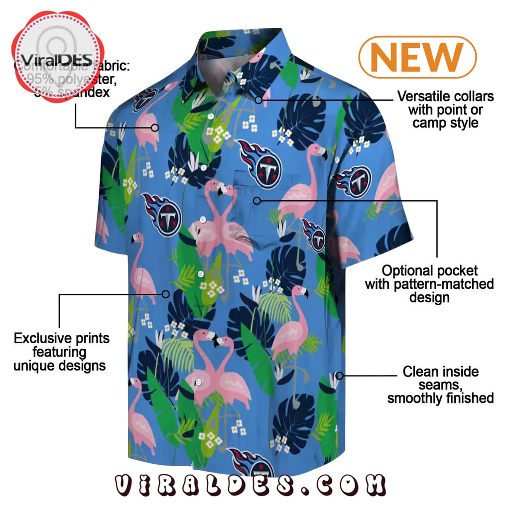 Tennessee Titans Flamingo Foliage Hawaiian Shirt