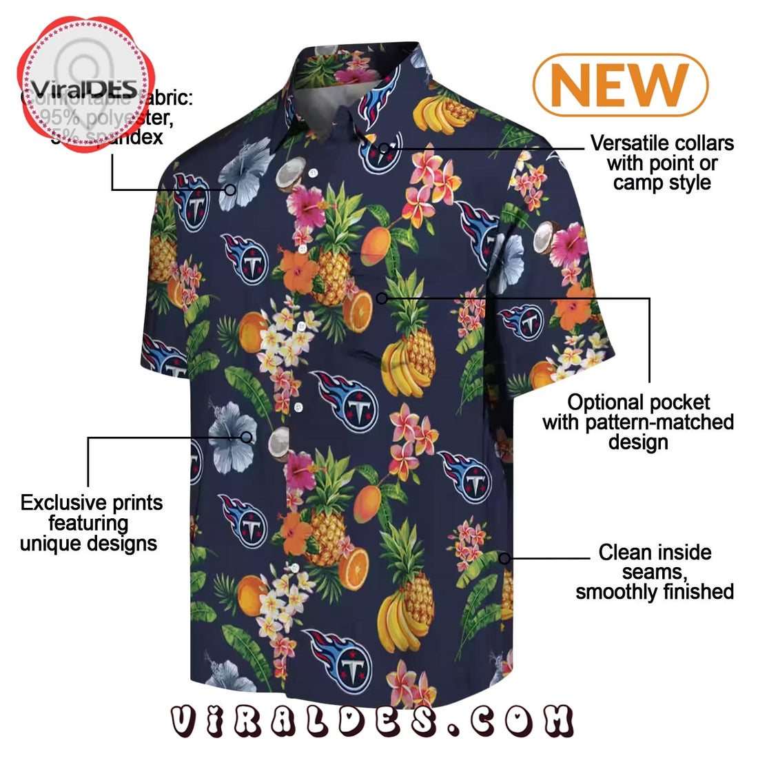 Tennessee Titans Hibiscus x Fruit Hawaiian Shirt
