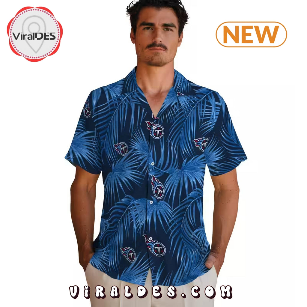 Tennessee Titans Leafy Palms Hawaiian Shirt