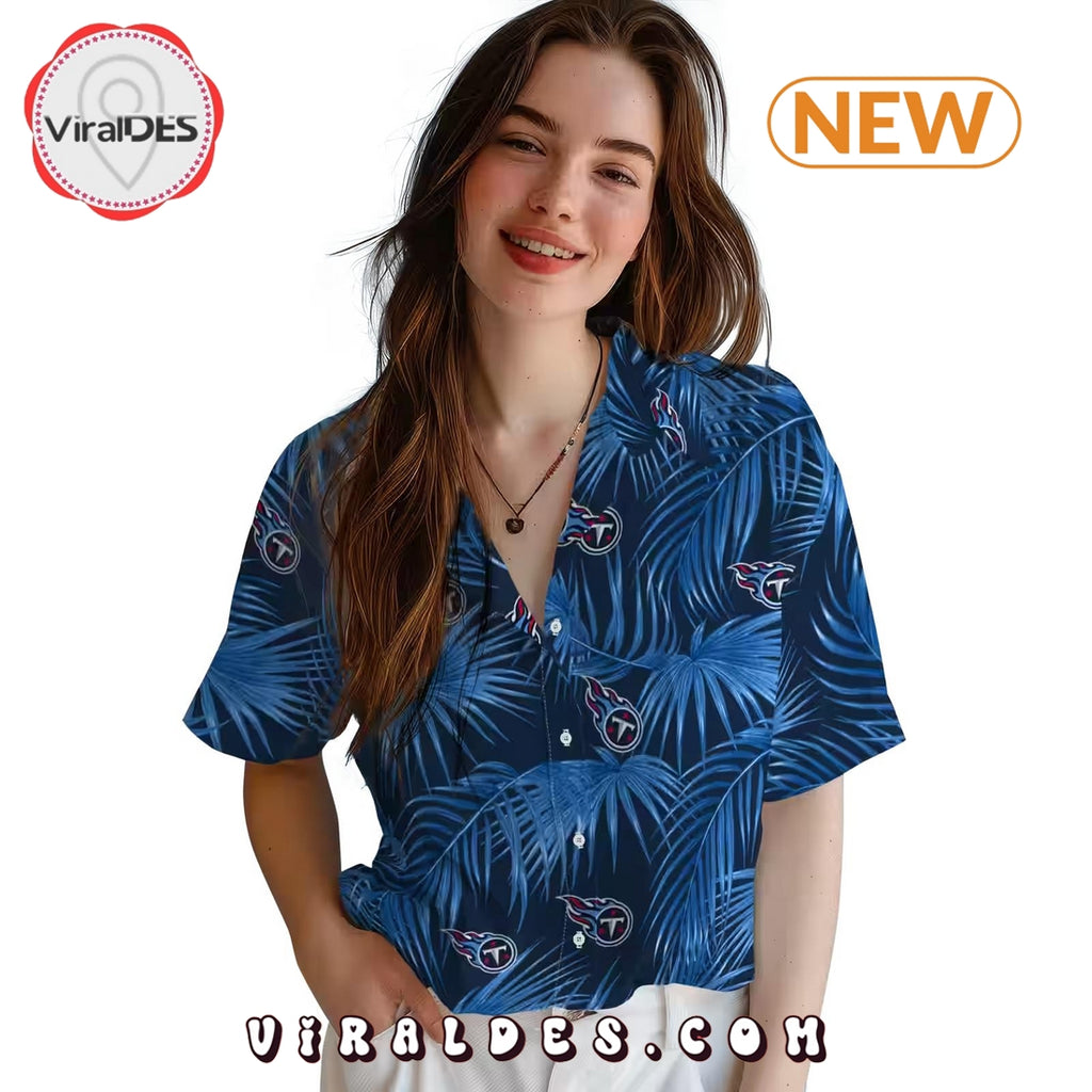 Tennessee Titans Leafy Palms Hawaiian Shirt