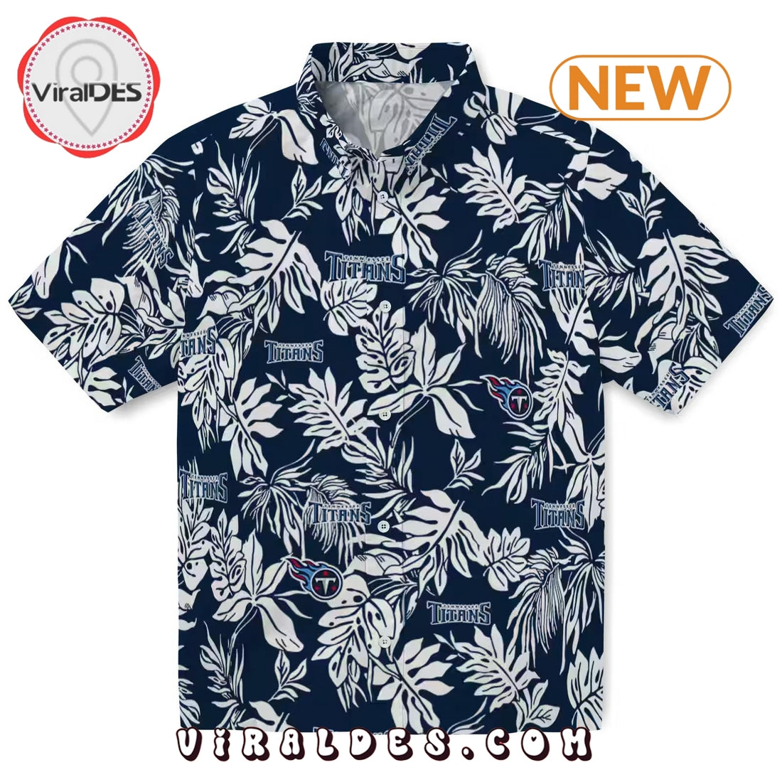 Tennessee Titans Tropical Leaf Hawaiian Shirt