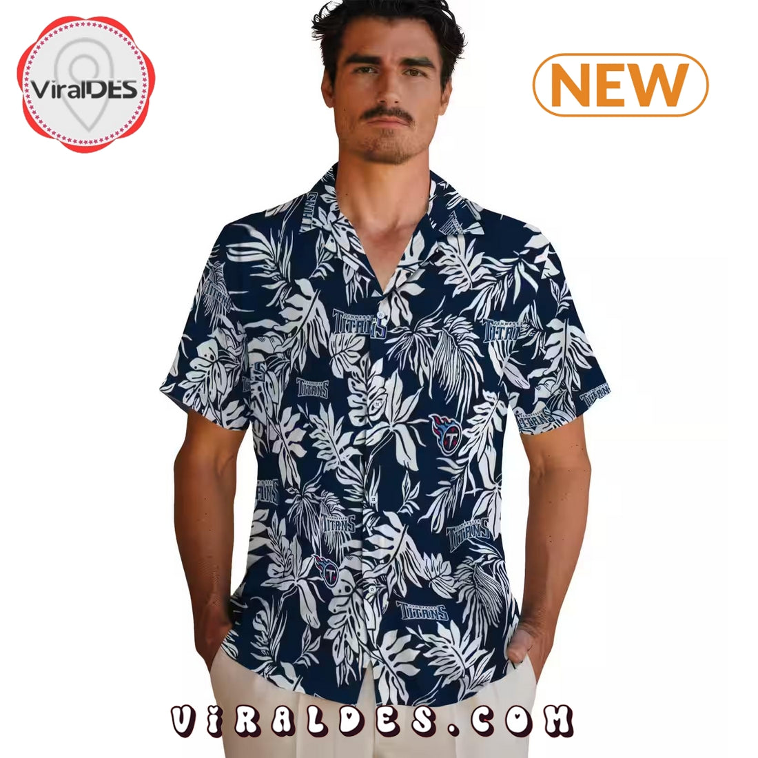 Tennessee Titans Tropical Leaf Hawaiian Shirt