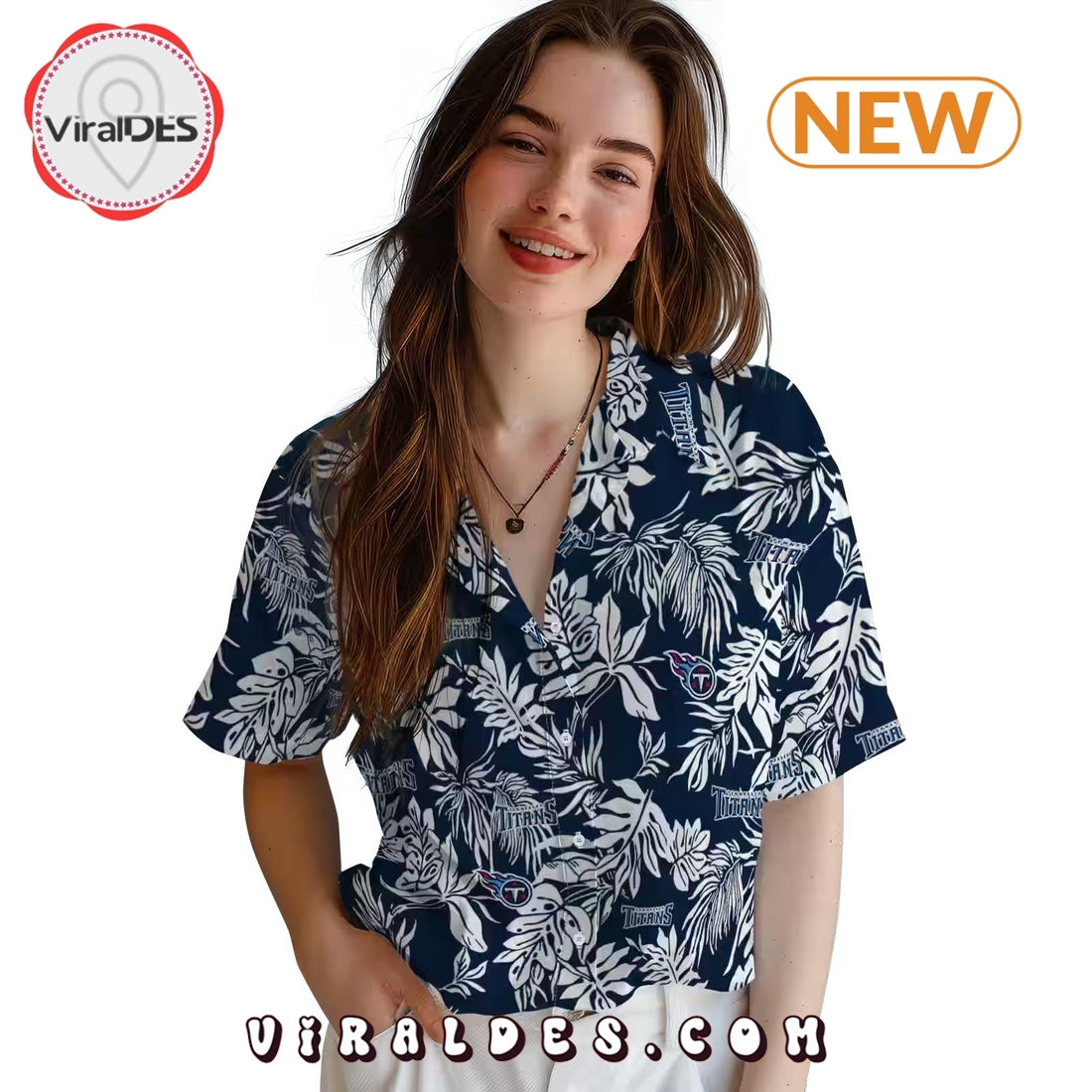 Tennessee Titans Tropical Leaf Hawaiian Shirt