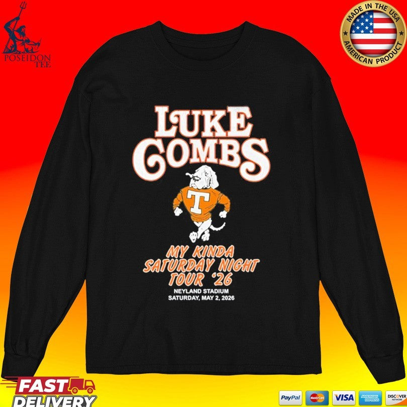 Tennessee Volunteers X Luke Combs My Kinda Saturday Night Tour Neyland Stadium Knoxville Tn May 2 2026 T-shirt