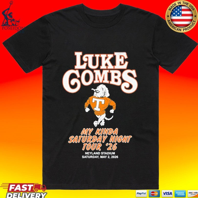 Tennessee Volunteers X Luke Combs My Kinda Saturday Night Tour Neyland Stadium Knoxville Tn May 2 2026 T-shirt