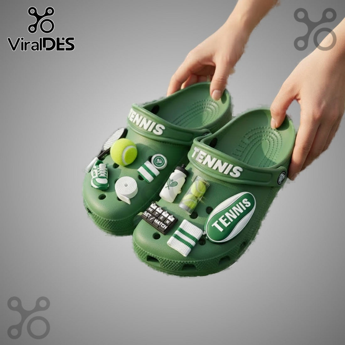 Tennis Premium Crocs Clogs With Charms