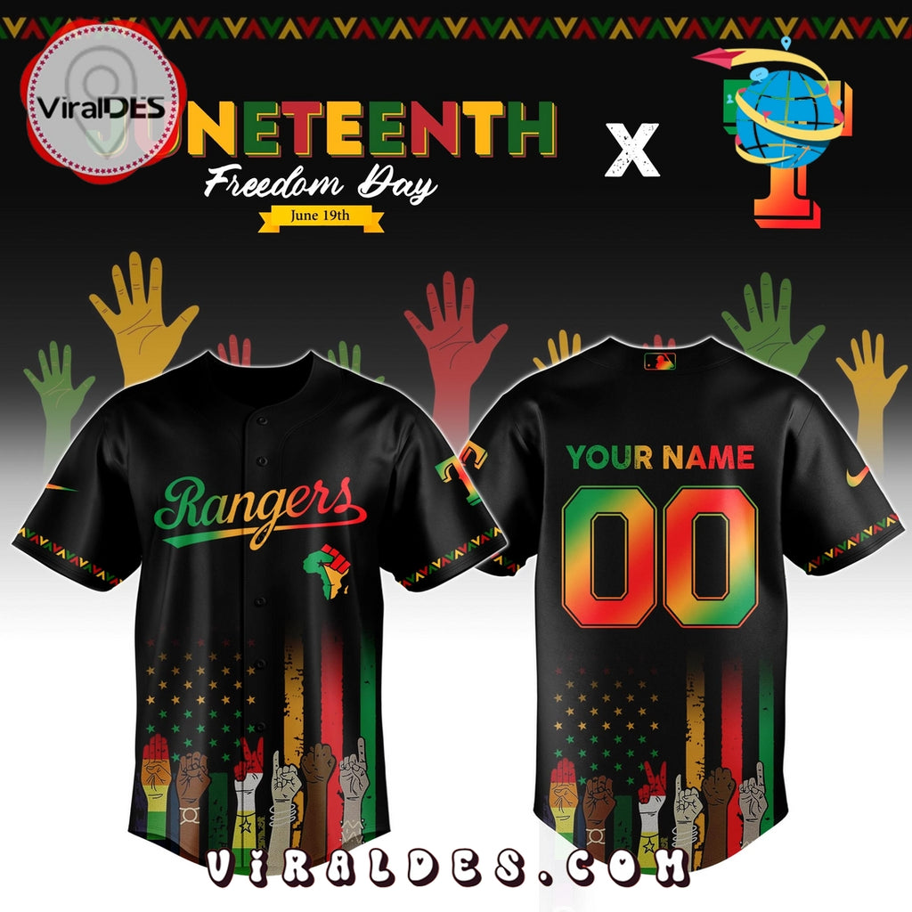 Texas Rangers Custom MLB Juneteenth Baseball Jersey