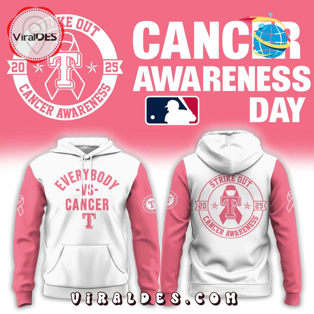 Texas Rangers Everybody vs Cancer Awareness Day Hoodie, Long Pants
