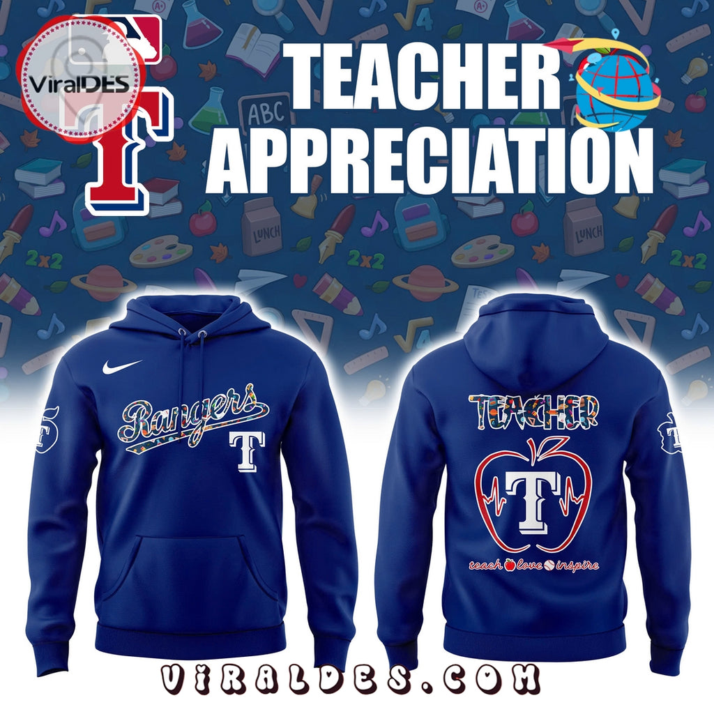 Texas Rangers MLB Teacher Night Hoodie, Long Pants
