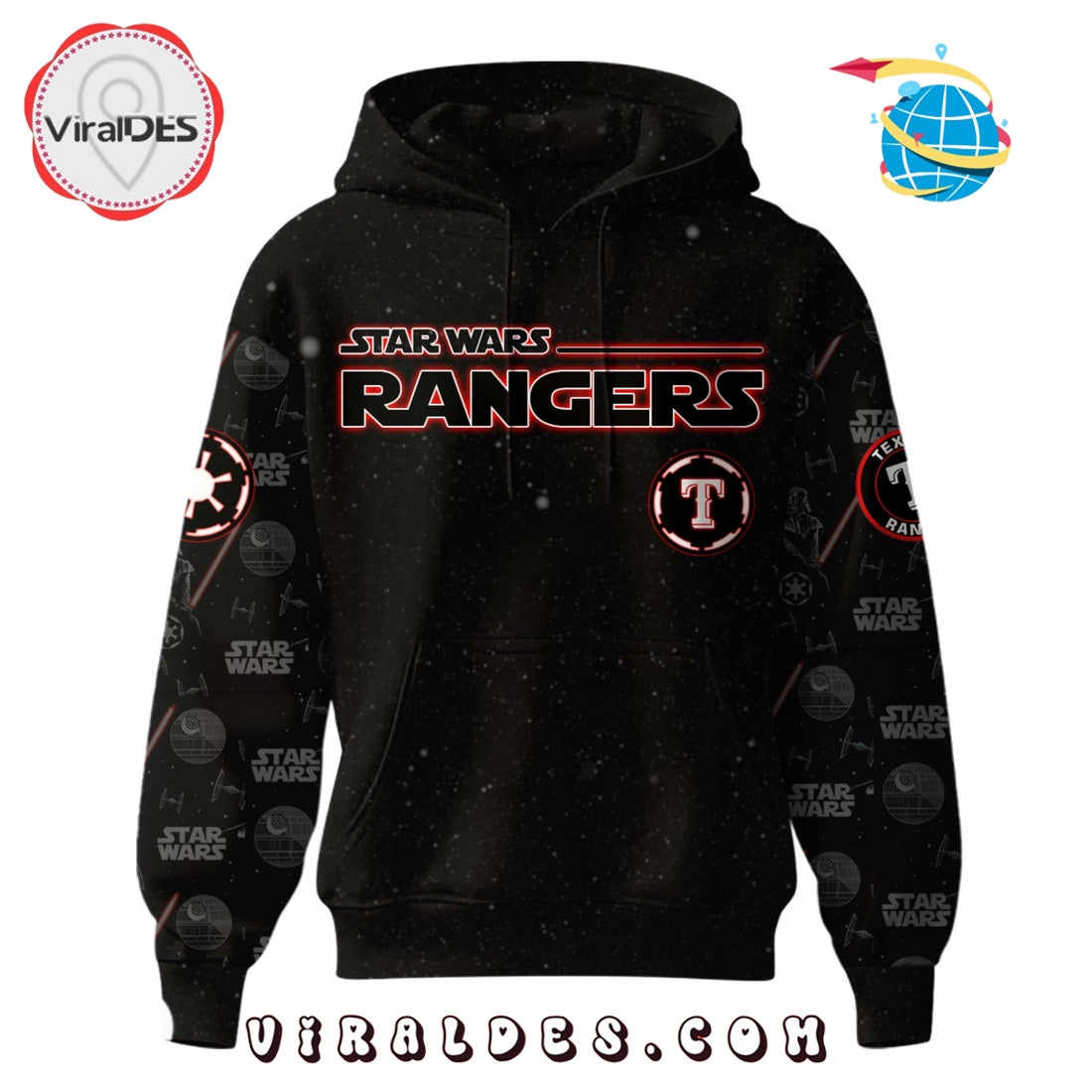 Texas Rangers MLB x Star War Night Hoodie, Jogger, Cap