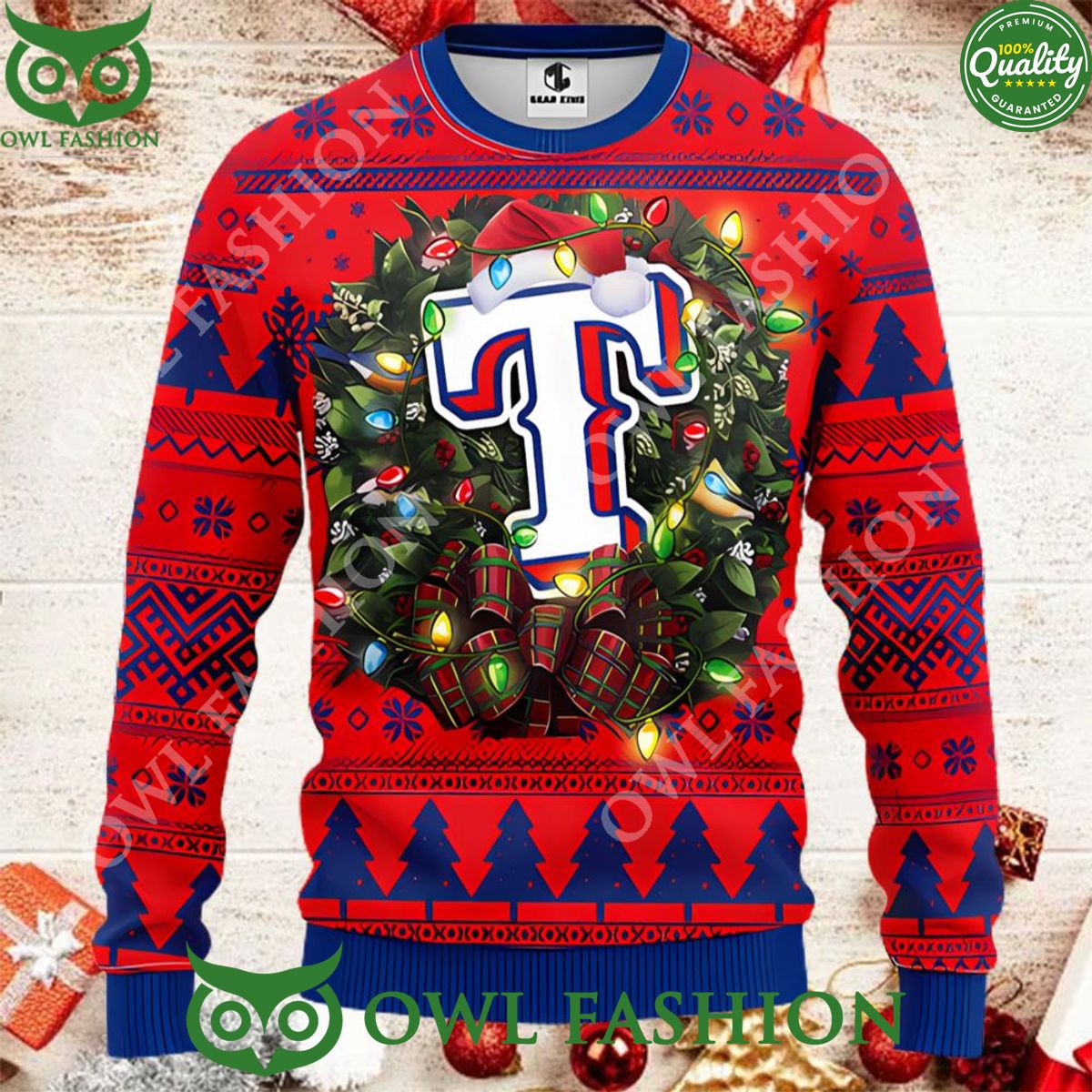 Texas Rangers Ugly Christmas Sweater Jumper Fan Gift