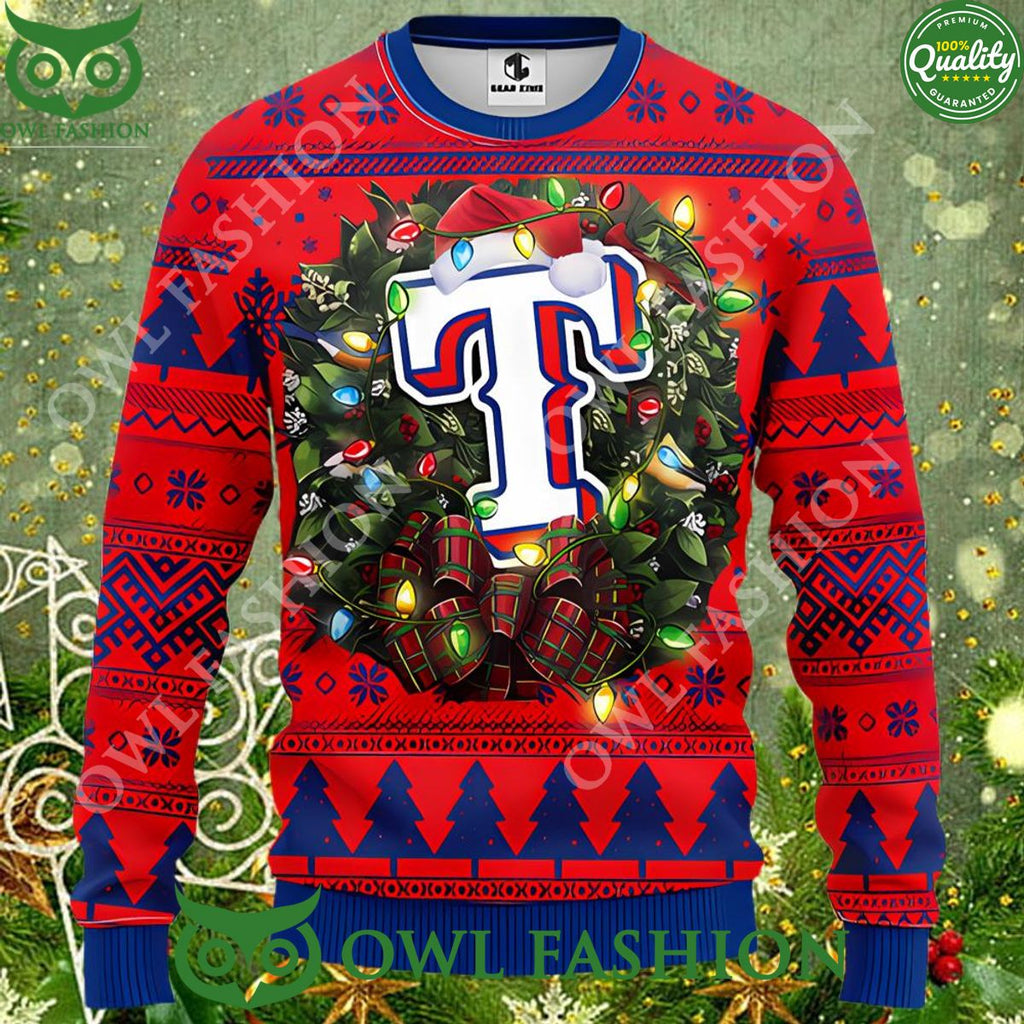 Texas Rangers Ugly Christmas Sweater Jumper Fan Gift