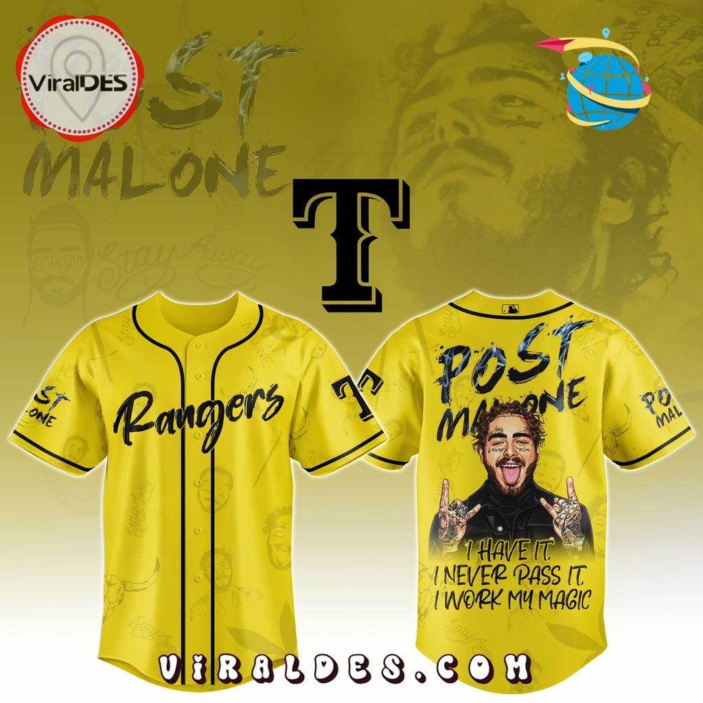 Texas Rangers x Post Malone Tour 2025 Baseball Jersey