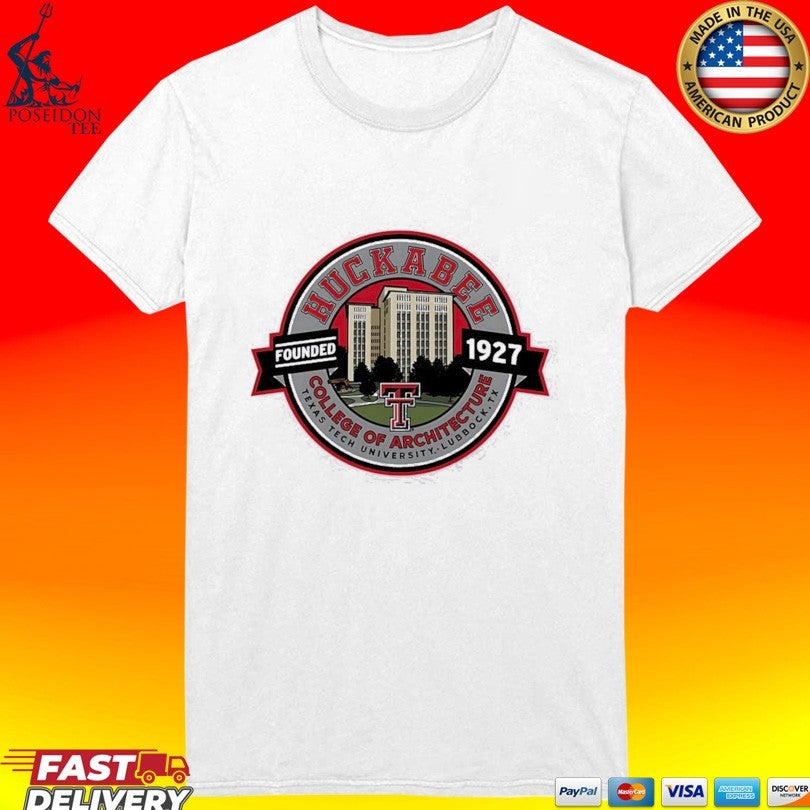 Texas Tech Red Raider Huckabee College Of Architecture Founded 1927 Retro T-shirt