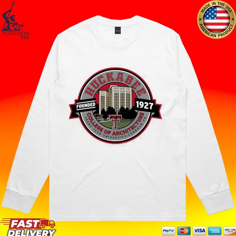 Texas Tech Red Raider Huckabee College Of Architecture Founded 1927 Retro T-shirt