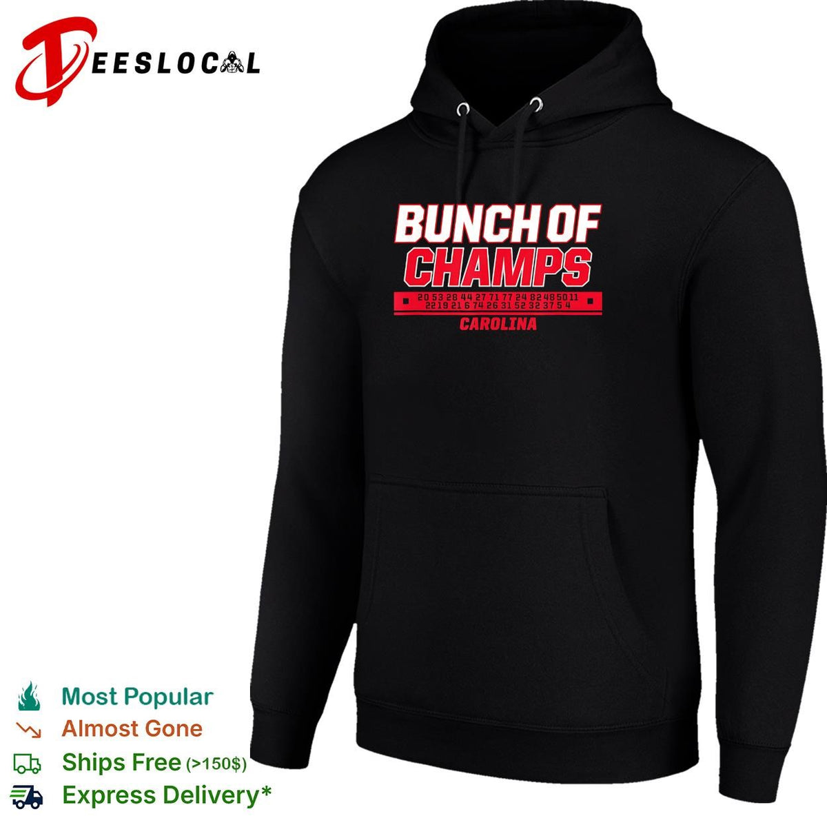 Bunch of champs roster numbers Carolina Hurricanes hockey graphic shirt