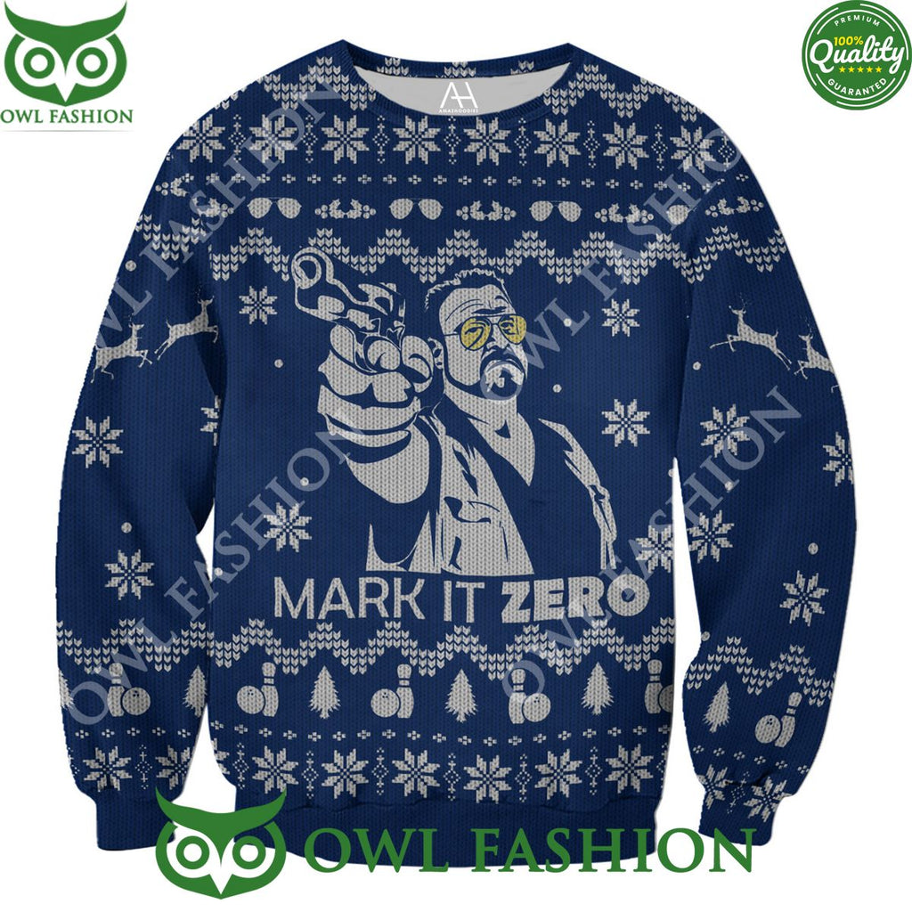 The Big Lebowski Make It Zero Blue Premium Ugly Sweater