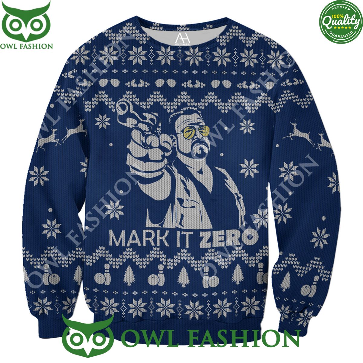The Big Lebowski Make It Zero Blue Premium Ugly Sweater