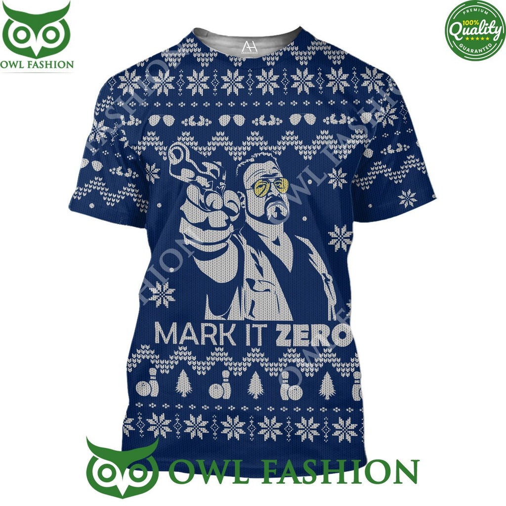 The Big Lebowski Make It Zero Blue Premium Ugly Sweater