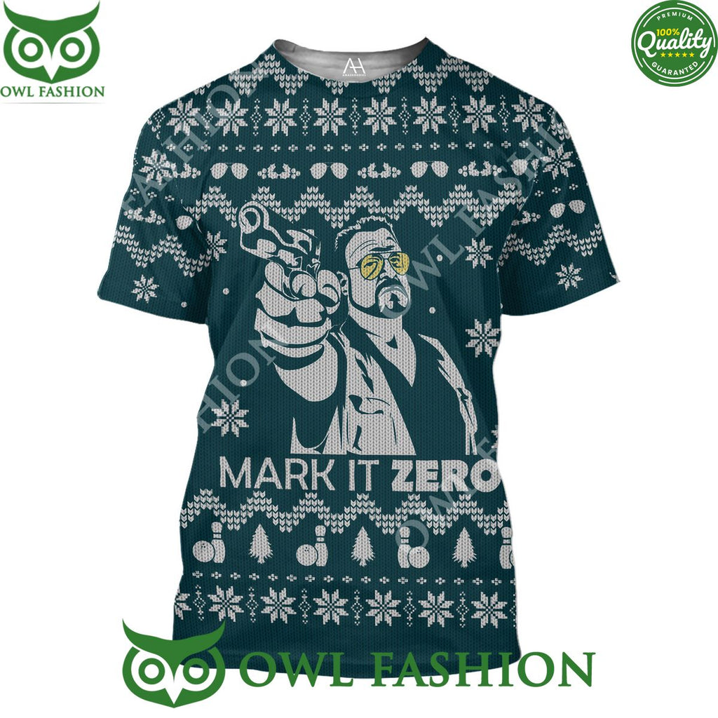 The Big Lebowski Make It Zero Cyan Premium Ugly Sweater