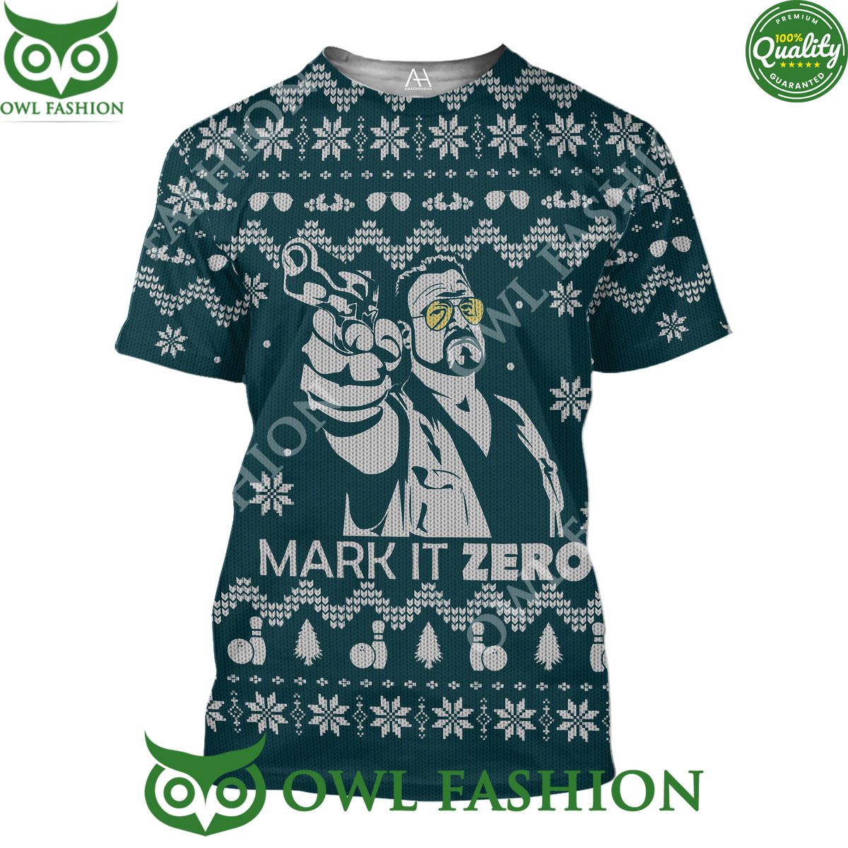 The Big Lebowski Make It Zero Cyan Premium Ugly Sweater