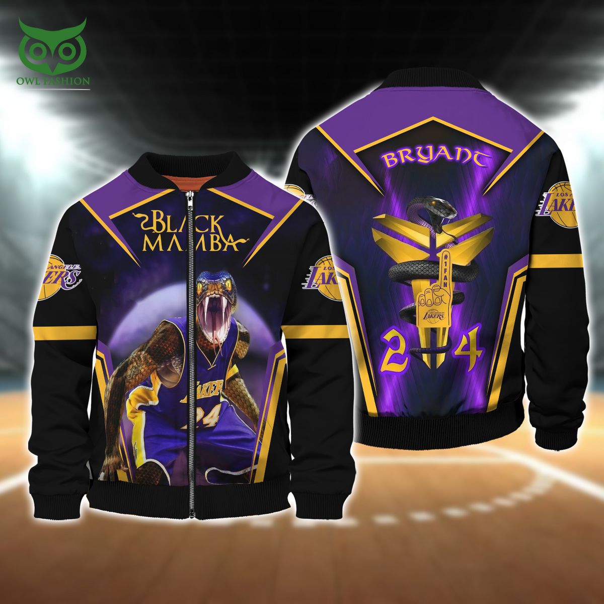 The Black Mamba Kobe Bryant Los Angeles Lakers 3D TShirt Zip Hoodie