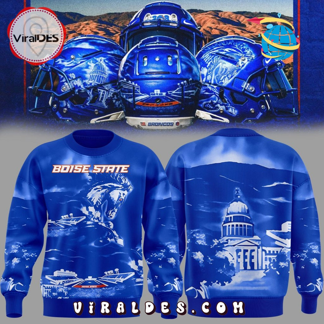 The Blue Boise State Broncos Football Hoodie