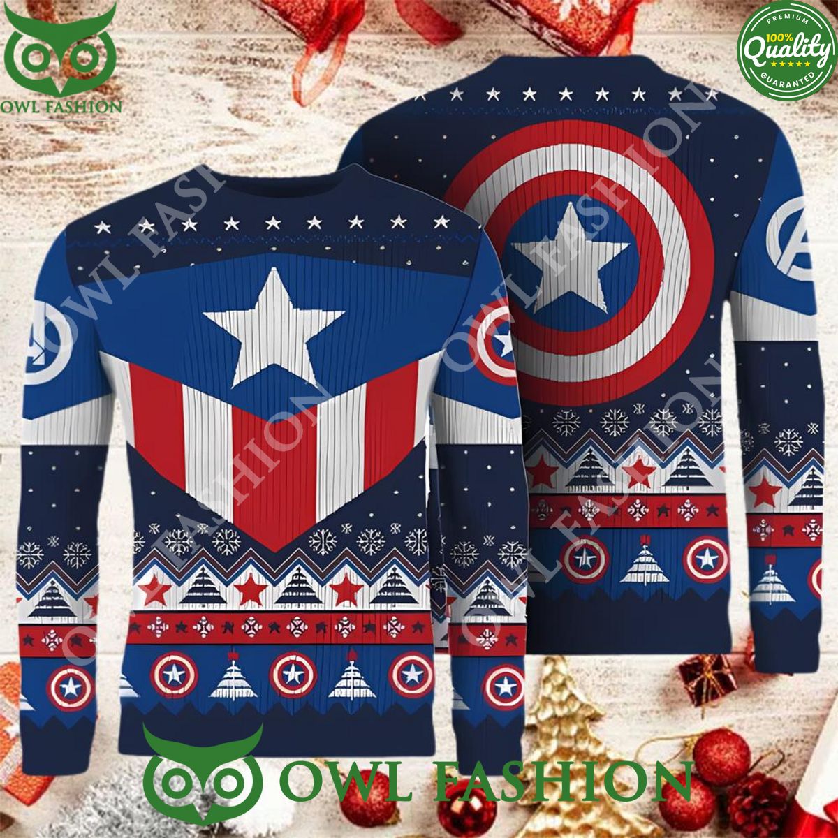 The Captain America Ugly Christmas Sweater Jumper