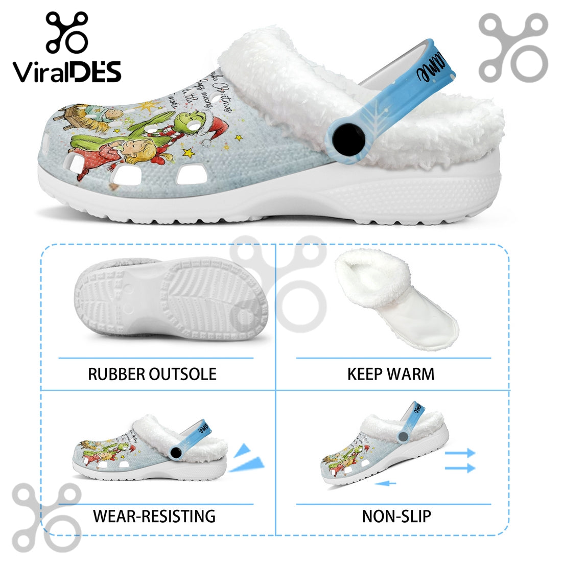 The Grinch x Christmas Fleece Crocs Crocband