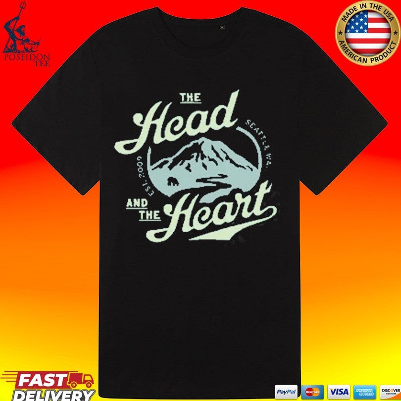 The Head In The Heart Seattle WA Est 2009 Mountain Logo T-shirt