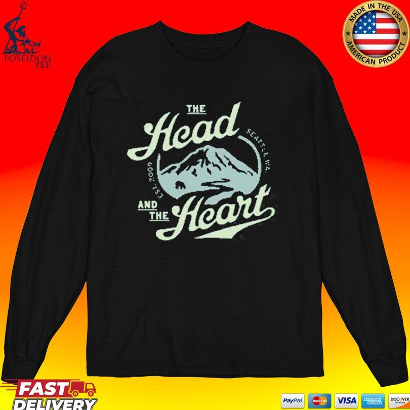 The Head In The Heart Seattle WA Est 2009 Mountain Logo T-shirt