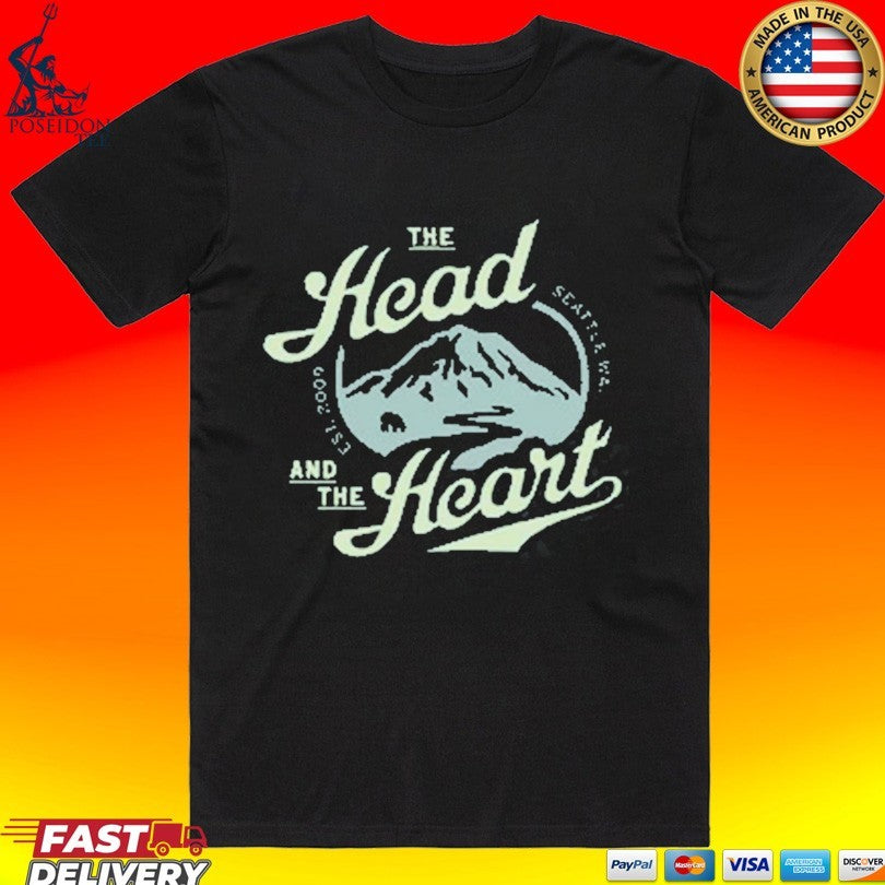 The Head In The Heart Seattle WA Est 2009 Mountain Logo T-shirt