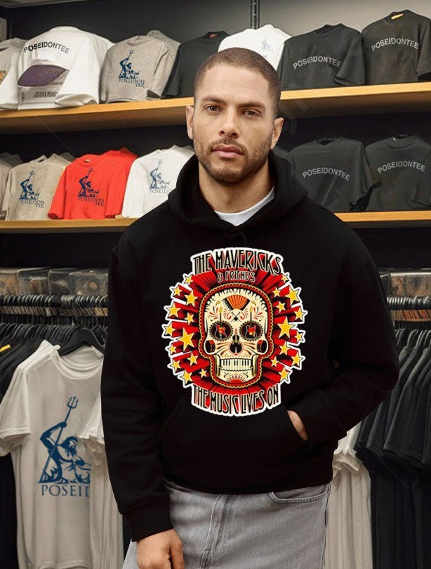 The Mavericks And Friends The Music Lives On Sugar Skull Guitar T-shirt