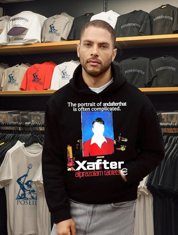 The Portrait Of Andafterthat Is Often Complicated After Alprazolam Tablets T-shirt