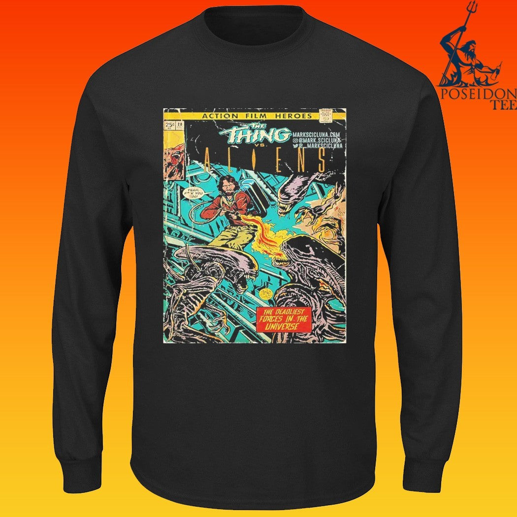 The Thing vs Aliens MacReady Comic T-shirt