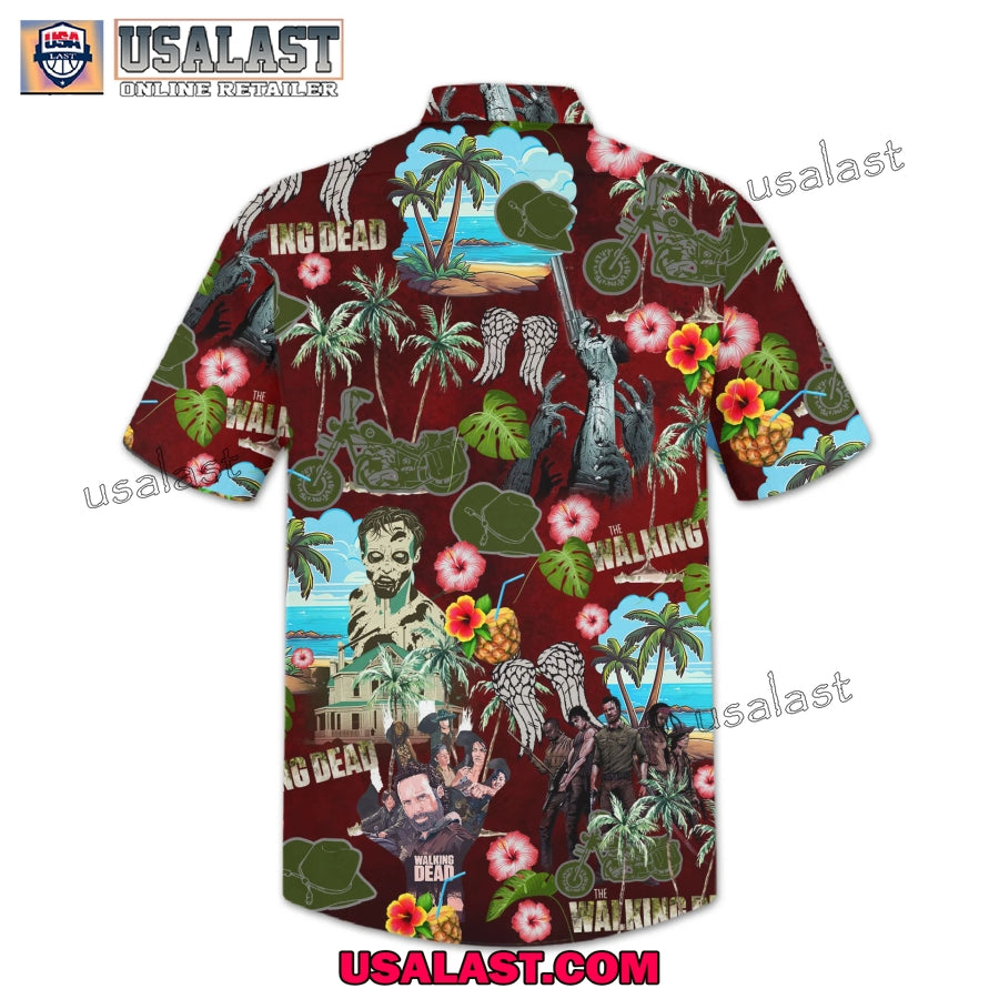 The Walking Dead Tropical Short Sleeve Button Shirt