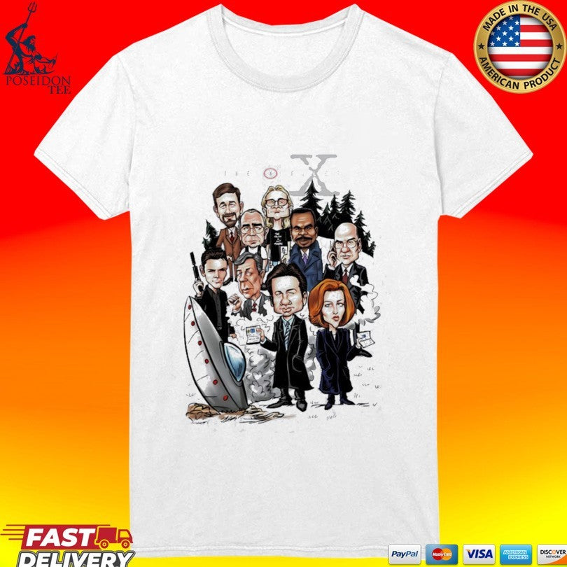 The X-files Characters Caricature T-shirt
