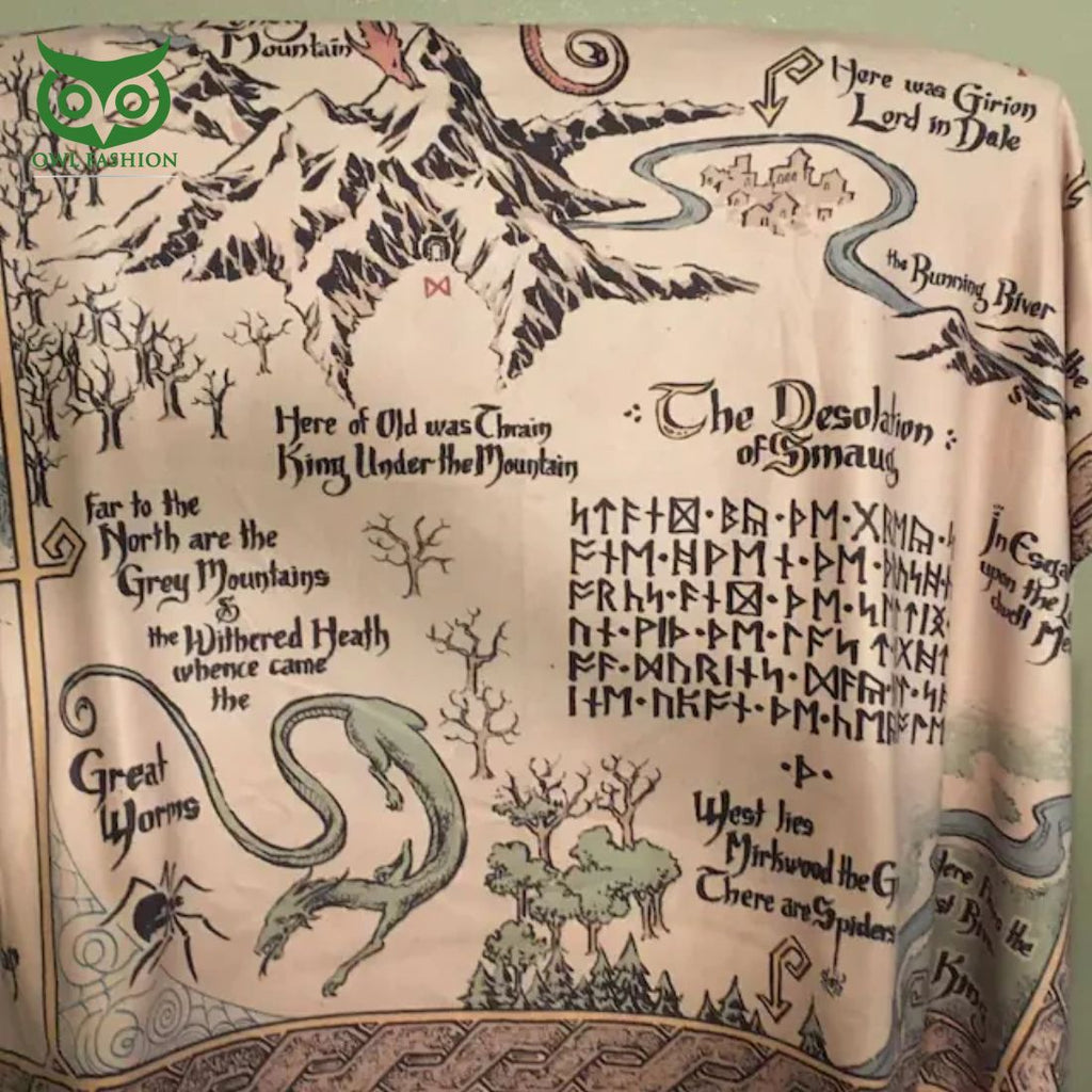 Thorin’s map and Bilbo Baggins Sherpa Fleece Blanket