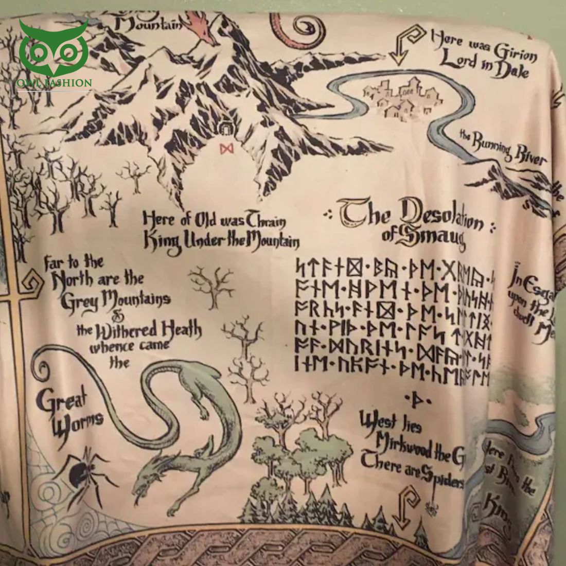 Thorin’s map and Bilbo Baggins Sherpa Fleece Blanket
