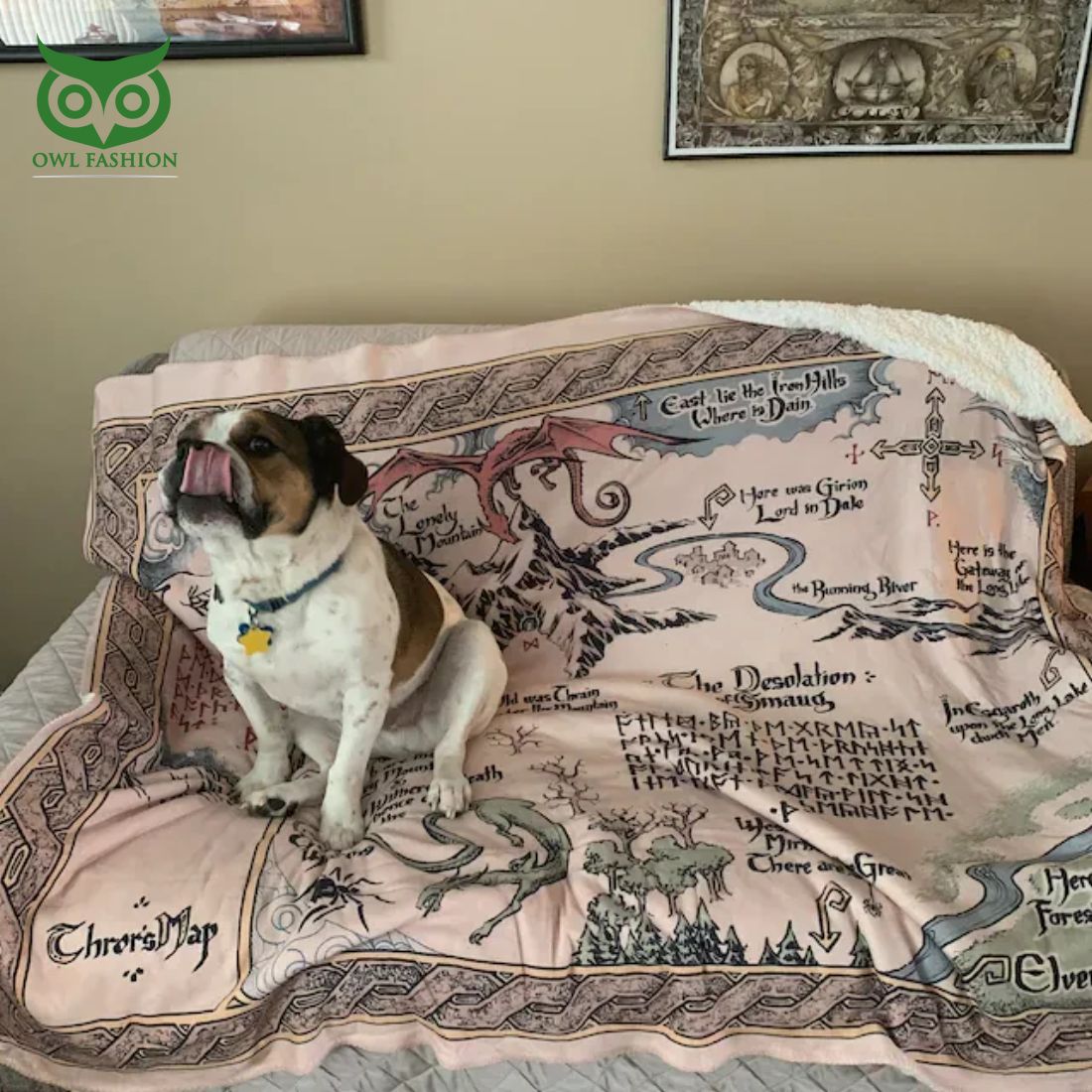 Thorin’s map and Bilbo Baggins Sherpa Fleece Blanket